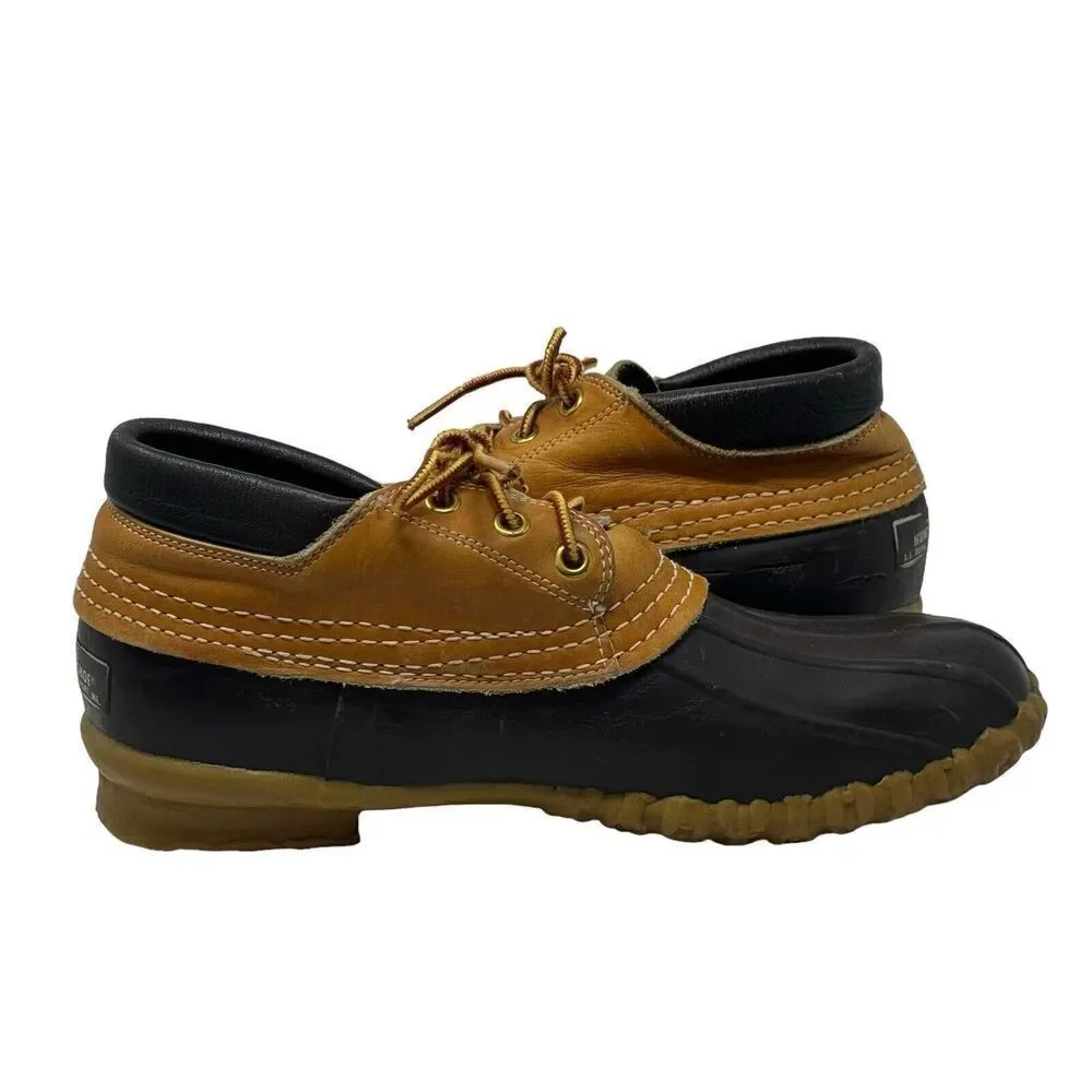 VINTAGE L.L. Bean Boots Rubber Moc Duck Shoes Brown Slip On size 7